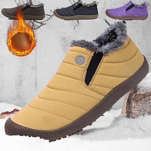 

Homens Feminino Botas Mocassins e Slip-Ons Botas de Neve Sapatos de inverno Forro de Lã Caminhada Vintage Casual Ao ar livre Diário Couro Quente Aumentar a Altura Confortável Com Cadarço Preto