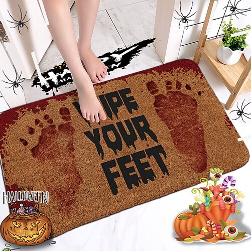 

Halloween Bloody Floor Mat Door Mat Hallway Carpets Area Rugs Washable for Bedroom Living Room Kitchen Bathroom Anti-Slip Floor Mats