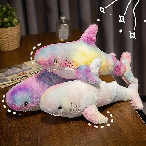 

Shark Pillow Plush Toy Colorful Shark Doll Doll Cushion Birthday Gift