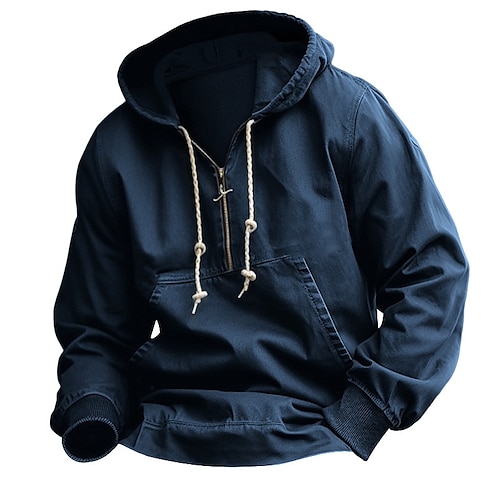 

Herren Hoodie Sweatshirt Kapuze Kapuzenpullover mit Reißverschluss Marineblau Dunkelgray Grau Mit Kapuze Glatt Tasche Sport Natur Täglich Festtage Strassenmode Cool Brautkleider schlicht Frühling