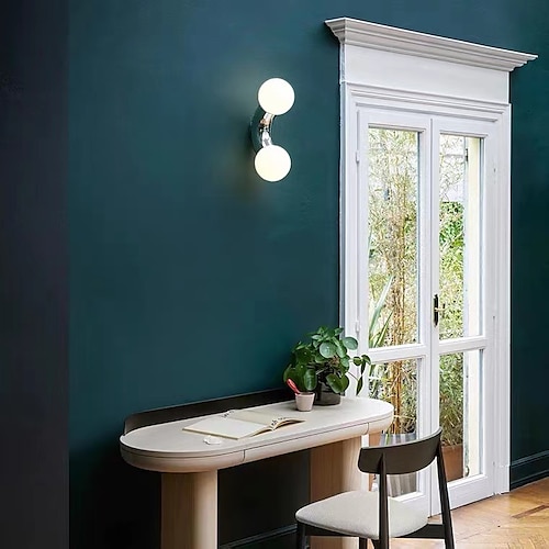 

LED-Wandleuchte, verchromt, 2 Köpfe, minimalistische Wandleuchte, lang, Heimdekoration, Beleuchtungskörper, Innenbeleuchtung für Wohnzimmer, Schlafzimmer, warmweiß, 110–240 V