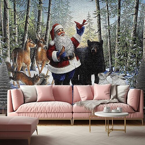 

Navidad Papá Noel colgante tapiz arte de la pared gran tapiz mural decoración fotografía telón de fondo manta cortina hogar dormitorio sala de estar decoración