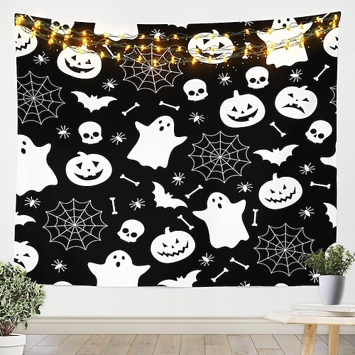 

Halloween Ghost Hanging Tapestry Wall Art Large Tapestry Mural Decor Photograph Backdrop Blanket Curtain Home Bedroom Living Room Decoration