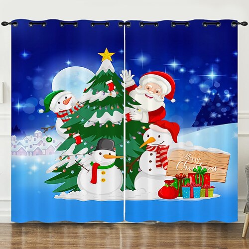 

Snowman Christmas Curtains Panels for Bedroom,,Home Decor,Christmas Series CurtainsSnowflake Christmas Blackout Curtains