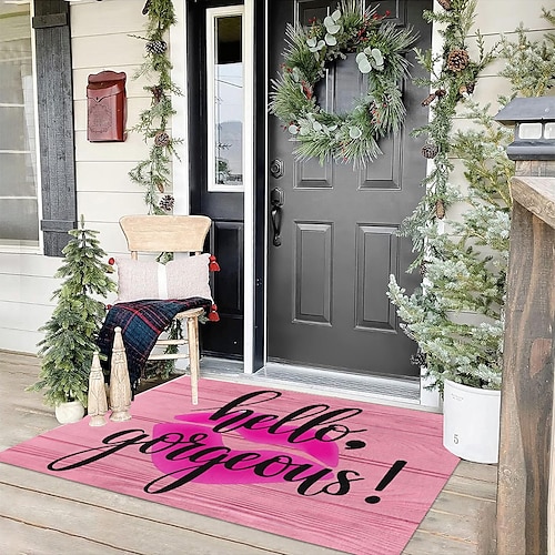 

Tapis de porte d'entrée de maison rose, salon, chambre à coucher, cuisine, porche, tapis de sol, tapis de pied