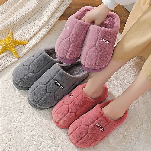 

Women's Slippers Fuzzy Slippers Fluffy Slippers House Slippers Indoor Shoes Daily Indoor Solid Color Winter Flat Heel Round Toe Casual Comfort Minimalism Faux Fur Loafer Light Pink Yellow Dusty Rose