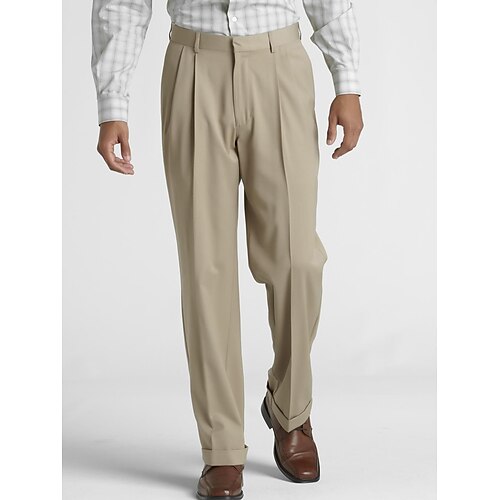 

Herren Anzughosen Hose Hosen Faltenhose Anzughose Tasche Glatt Komfort Atmungsaktiv Outdoor Täglich Ausgehen Modisch Brautkleider schlicht Aprikose