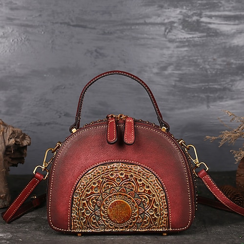 Fashionable Embossed Detail Dome Bag 2023 New Retro Crossbody Bag