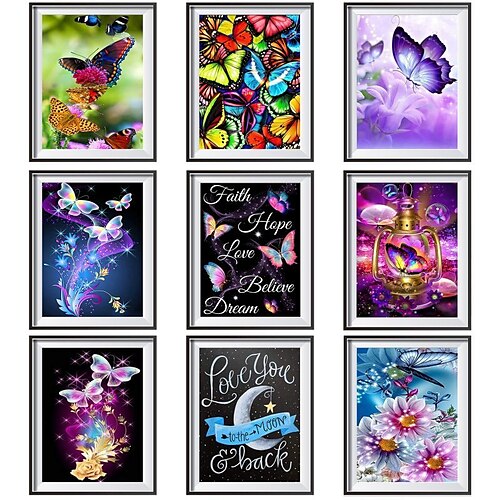 

1pc Animal DIY Diamond Painting Butterfly Diamond Painting Handcraft Home Gift Without Frame