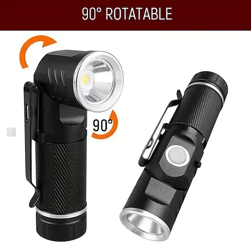 

lampe de poche rechargeable mini torche de poche tactique avec base magnétique LED étanche 3 modes lampe de poche pour le camping randonnée en plein air