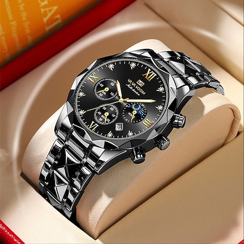 

Herren-Quarzuhr, wasserdichtes Edelstahlband, Herren-Armbanduhr, leuchtender Kalender, kleiner Dreizeiger, europäische und amerikanische Business-Mode, lässige Quarzuhr