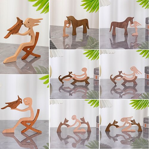 

Les ornements de sculpture de chien en bois pour femmes sont utilisés pour les bureaux à domicile, les décorations de sculpture de chien en bois, les décorations de sculpture sur bois - augmentation