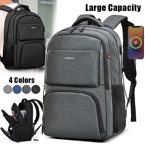 

Homme sac à dos Sac d'Ecole Cartable sac à dos Ecole Extérieur du quotidien Couleur unie Tissu Oxford Grande Capacité Etanche Poids Léger Fermeture Valise trolley suspendue-gris foncé Valise trolley