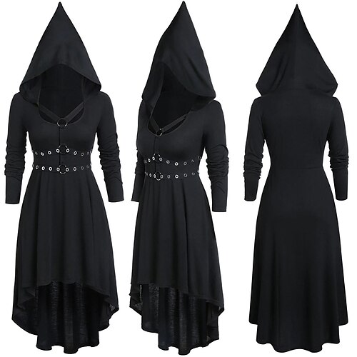 

Rétro Vintage Gothique punk Robe Sorcière Femme Cosplay Costume Halloween Soirée Robe