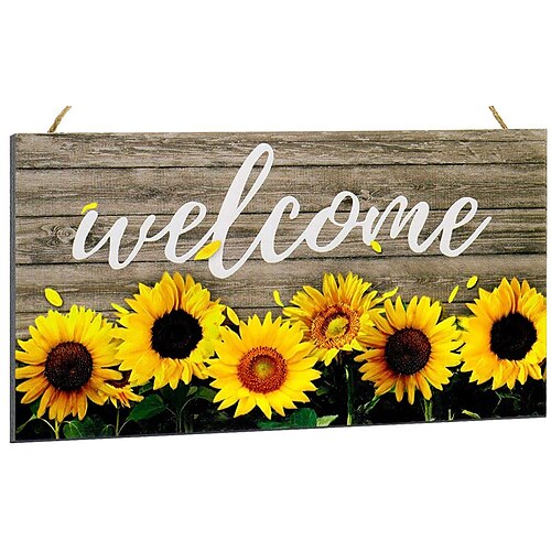 

1pc Pet Sunflower Wood Wall Sign, Wooden Sunflower Pattern Plaque Sign Wall Decor Accessories, For Pet Shop Cafe Room Decor Household Items