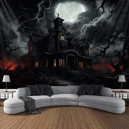 

Halloween suspendus tapisserie mur art grande tapisserie décor mural photographie toile de fond couverture rideau maison chambre salon décoration