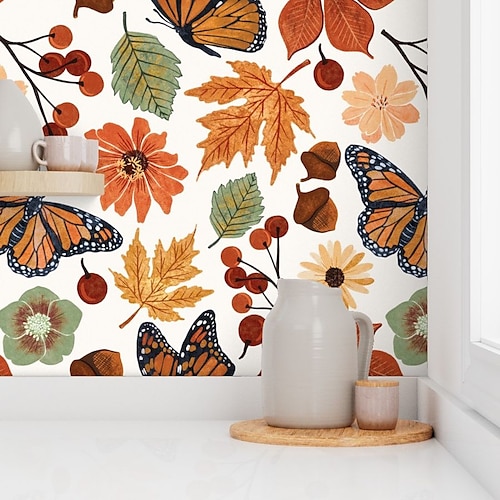 

Autumn Wallpaper Peel and Stick Wallpaper Removable Pvc/Vinyl Self Adhesive 17.7''x118'' (45cmx300cm)