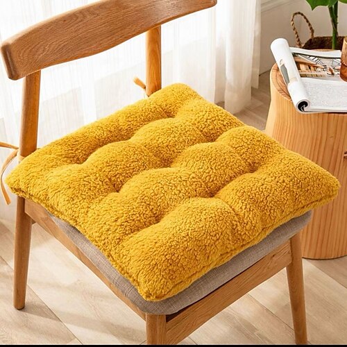 

Coussin de siège carré, coussins de chaise super doux pour canapé, tabouret, chaise, housse de tapis de chaise antidérapante avec attaches pour la maison, le bureau, l'extérieur