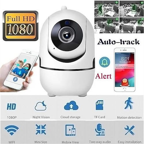 

1pc hd 1080p wifi cloud caméra 360 ir vision nocturne caméscope bidirectionnel audio interphone caméra bébé moniteur de sécurité maison ip caméra intérieure panoramique/inclinaison caméra de sécurité