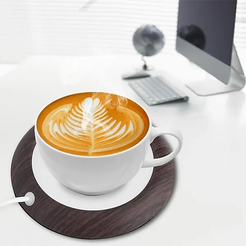 New Listed Cup Warmer USB Coffee Mug Electric Heater Plate Desktop Wood  Grain Cup Warmer Mug Mat Tea Coffee Milk Heater Pad Coasters For Office &  Home
