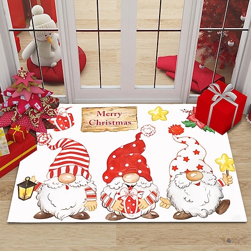 

Alfombra antideslizante para puerta de enanitos de Navidad, alfombra para área interior y exterior, decoración para dormitorio, baño, alfombra de entrada
