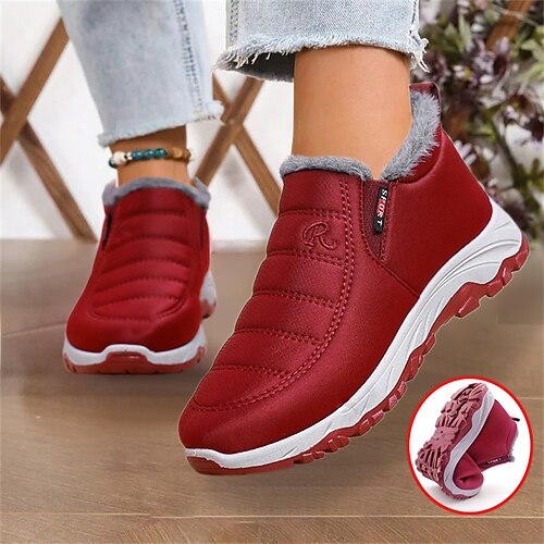 

Damen Stiefel Schneestiefel Übergrössen Stiefeletten Täglich Gehen Winter Keilabsatz Runde Zehe Sport Brautkleider schlicht Komfort Wandern Wanderschuhe Kunstleder Elastisches Gewebe Halbschuhe Feste
