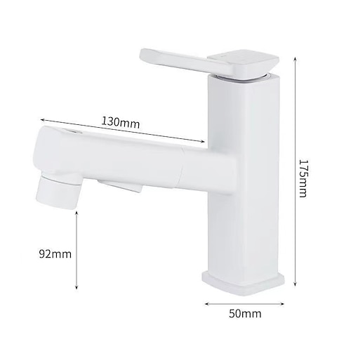 

Grifo de baño rociador extraíble manguera g1/2, grifo mezclador para lavabo, grifo monoblo de recipiente de latón con manguera de agua fría y caliente