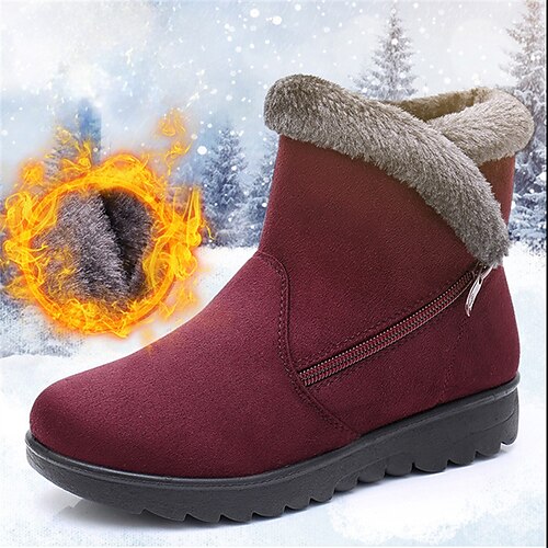 

Damen Stiefel Wildlederschuhe Schneestiefel Übergrössen Outdoor Täglich Innenfutter aus Fleece Stiefeletten Stiefeletten Winter Strass Flacher Absatz Runde Zehe Modisch Elegant Minimalismus