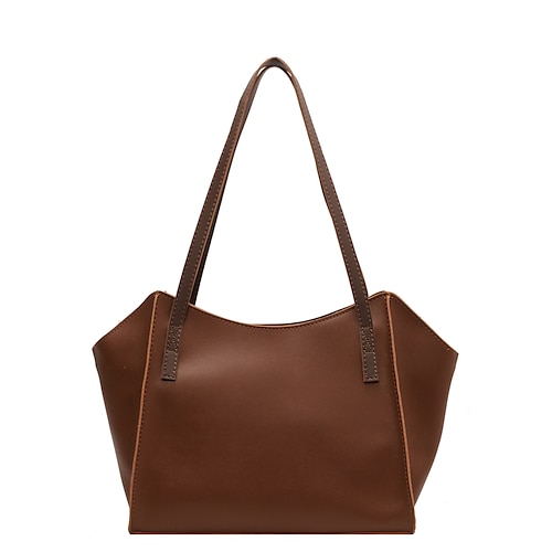 

Women's Shoulder Bag PU Leather Daily Large Capacity Waterproof Anti-Dust Solid Color Black Brown Beige