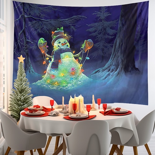 

Weihnachten Schneemann hängende Wandteppich Kunst große Wandteppich Wanddekor Foto Hintergrund Decke Vorhang Zuhause Schlafzimmer Wohnzimmer Dekoration