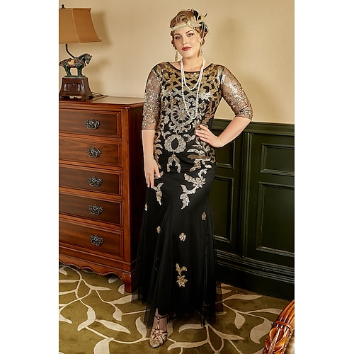 The Great Gatsby 1920s Vintage Dress Flapper Femmes Paillettes Costume  Cosplay Party