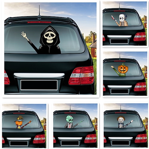 

1 Stück Auto-Heckscheibenaufkleber mit animiertem, sich bewegendem, winkendem Wischerblatt-Tag-Aufkleber Hand für Halloween-Horror-Party-Autodekoration