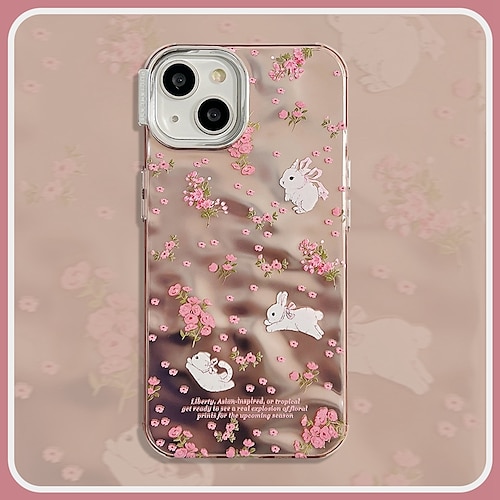 

Phone Case For iPhone 15 Pro Max Plus 14 13 12 11 Back Cover Plating Shockproof Rabbit TPU PC