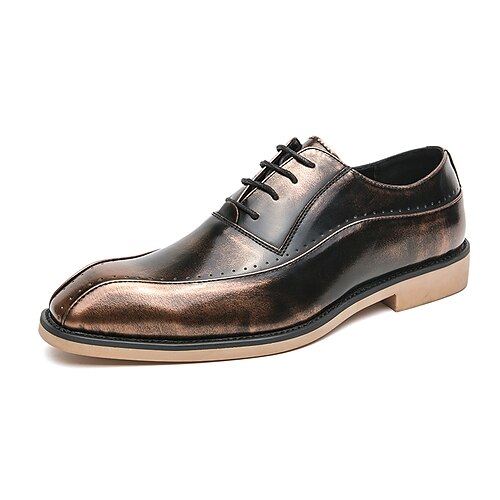 

Hombre Oxfords Zapatos De Vestir Vintage Negocios Boda Diario PU Cómodo Cordones Negro Marrón Invierno