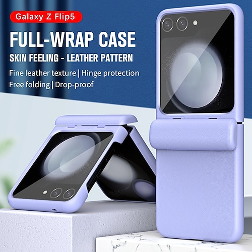 

teléfono Funda Para Samsung galaxia Z Flip 5 Z Flip 4 Z Flip 3 Funda Trasera Ultra Delgado Antigolpes ordenador personal Cuero de PU