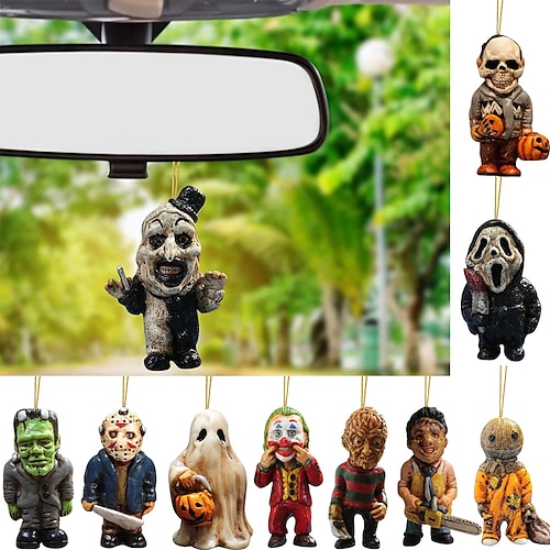 

Halloween Car Rear View Mirror Hanging Accessories Ghost Skull Cartoon Cute Creative Decorations