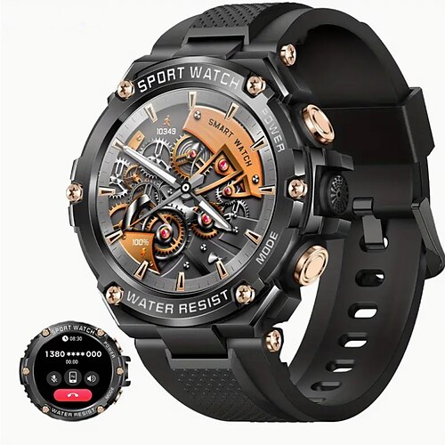 

696 T88 Montre intelligente 1.5 pouce Smartwatch Montre Connectée Bluetooth Podomètre Rappel d'Appel Moniteur de Sommeil Compatible avec Android iOS Hommes Mode Mains-Libres Rappel de Message