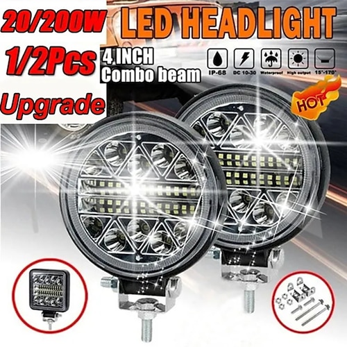 

Starfire 1/2 Uds. Barra de luz led de 4 pulgadas/punto de luz de trabajo todoterreno 4x4 barra led para camión suv 4wd barco atv jeep tractor faros 12v 24v