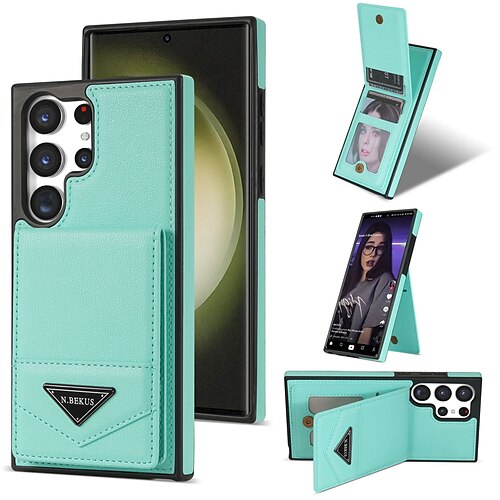 

Handy Hülle Handyhüllen Für Samsung Galaxy S23 S22 S21 S20 Ultra Plus FE Rückseite Ultra dünn Anti-Diebstahl TPU PU-Leder