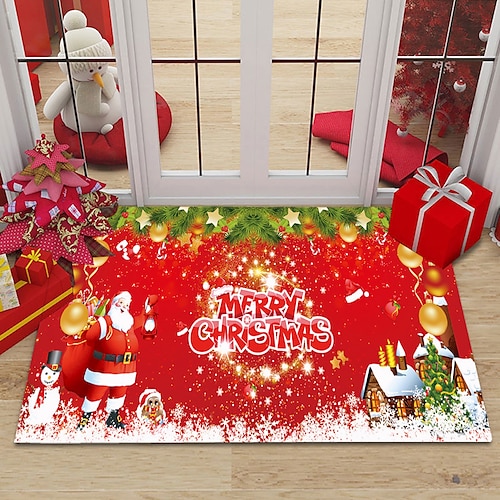 

Christmas Doormat Non-Slip Oil Proof Rug Indoor Outdoor Mat Bedroom Decor Bathroom Mat Entrance Rug Door Mat