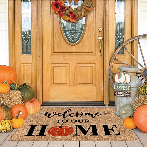 

Pumpkin Door Mat Non-Slip Oil Proof Rug Indoor Outdoor Mat Bedroom Decor Bathroom Mat Entrance Rug