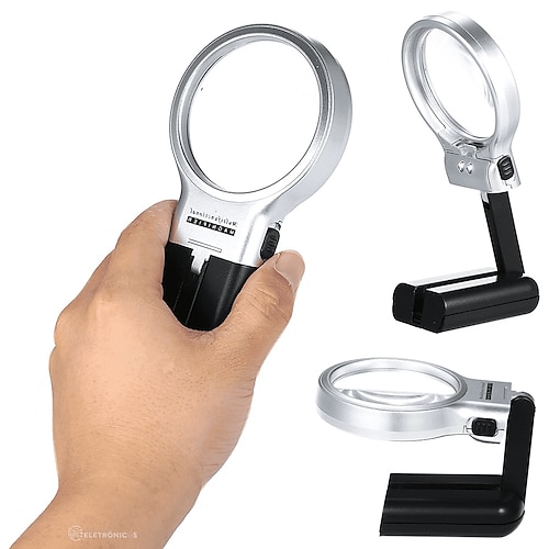 Multifunctional handheld desktop magnifier jewelry magnifier adjustable  angle reading watch repair LED desk lamp 2024 - $9.99
