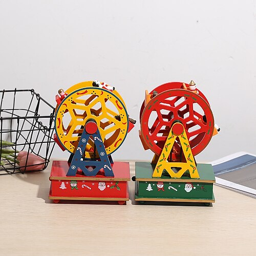 

Decoraciones navideñas, decoraciones de noria de madera, decoraciones para ventanas de exhibición de escritorio, regalos para el día del niño