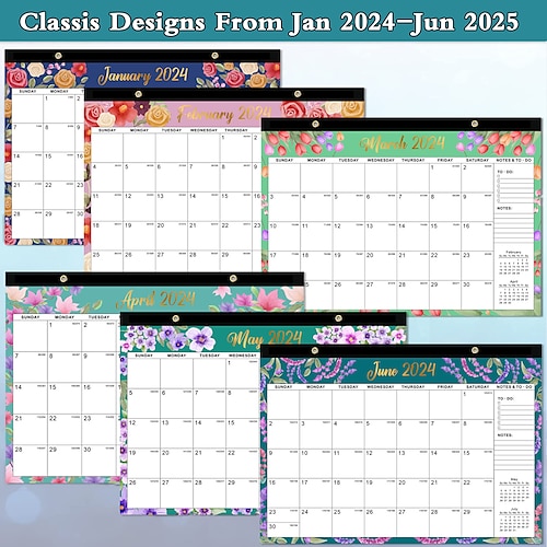 

2024 Calendar, Desktop Calendar 18 Months English Calendar