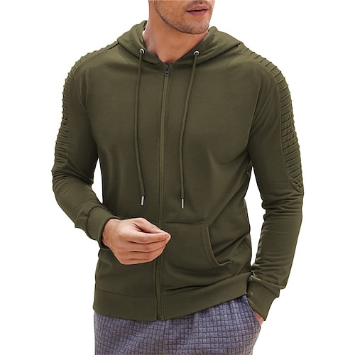 

Herren Hoodie Sweatshirt Kapuze Schwarz Armeegrün Grau Mit Kapuze Glatt Patchwork Sport Natur Täglich Festtage Strassenmode Cool Brautkleider schlicht Frühling Herbst Bekleidung Kapuzenpullover