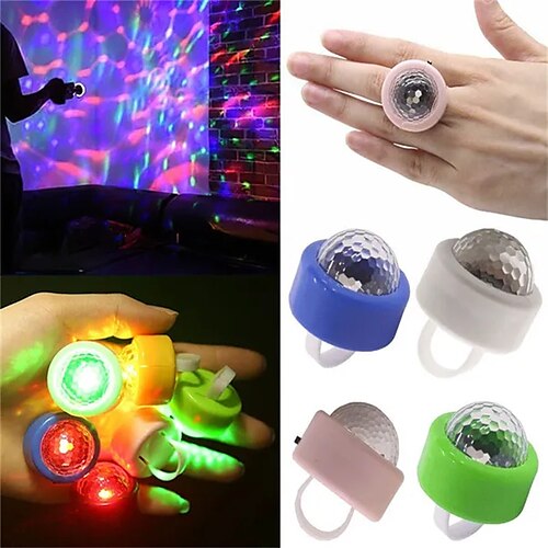 

6-farbige LED-Laser-Fingerringlichter, Taschenlampe, Party-Spielzeug, Geschenk (2/5 Stück)