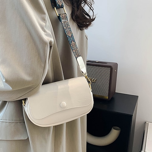 

Mulheres Bolsa crossbody Bolsa de ombro customizar Couro PU Diário Ziper Durável Côr Sólida Amarelo Terra Castanho Escuro Preto