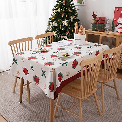 

décor de nappe de Noël, Noël, nappe jacquard pour salle à mangeramp; décoration de vacances