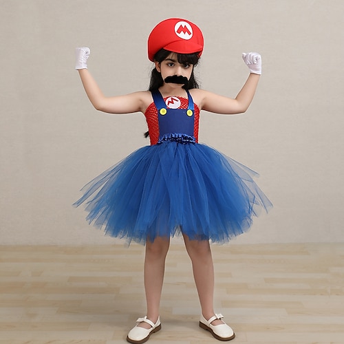 

Halloween Super Bros Kleid Cosplay Kostüm Tutu Kinder Mädchen Cosplay Halloween Leistung Party Halloween Halloween Karneval Maskerade Einfache Halloween-Kostüme