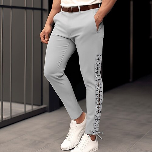 

Homme Pantalon Chino Pantalons décontractés Cordon Plein Confort du quotidien Vacances Mode Chic et moderne Marron Kaki